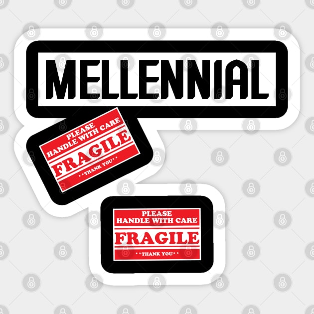 Millennial Fragile Funny Halloween Sticker by NiceTeeBroo